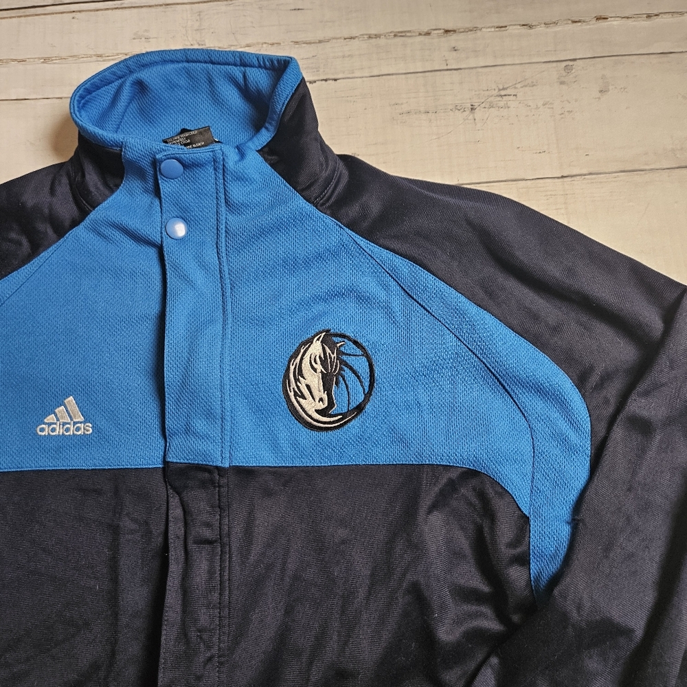 Adidas Dallas Mavericks NBA Track Jacket Blue Full Zip‎ Coat Youth Large Flaw
